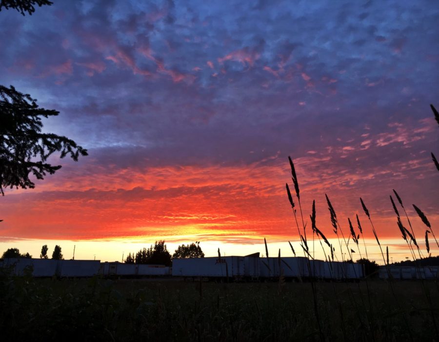 Sunrise in Fife, WA.